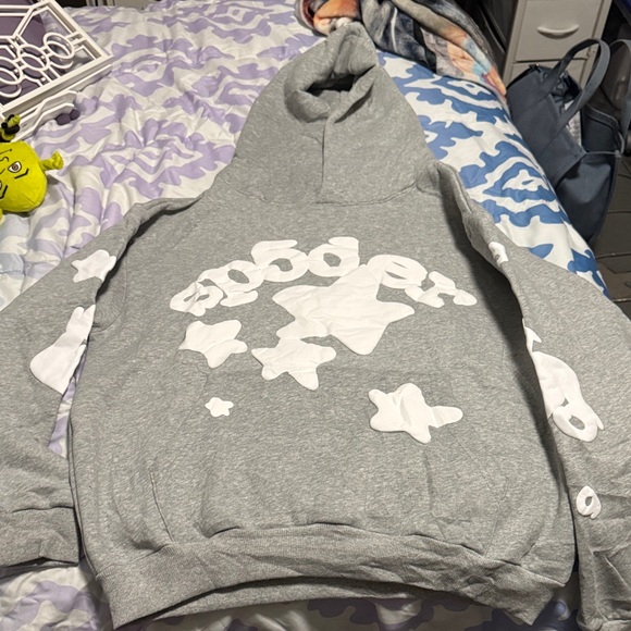 Sp5der Other - Gray Hoodie with White Star Design